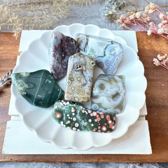 Set of 6 Ocean Jasper Tumbles - Picture 11 of 11